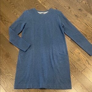 J.Jill Sweatshirt Dress Blue Long Sleeve Pockets Casual Tunic Small